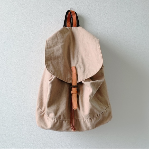 【SOLD】Korean Vintage khkai canvas Backpack - Picture 8 of 9